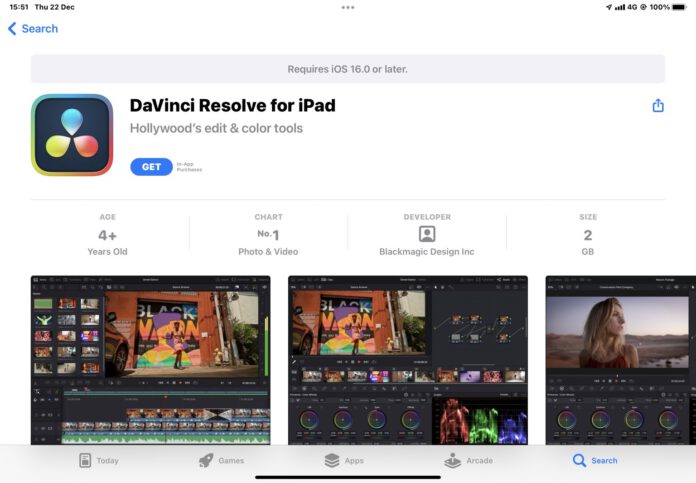 DaVinci Resolve for iPad